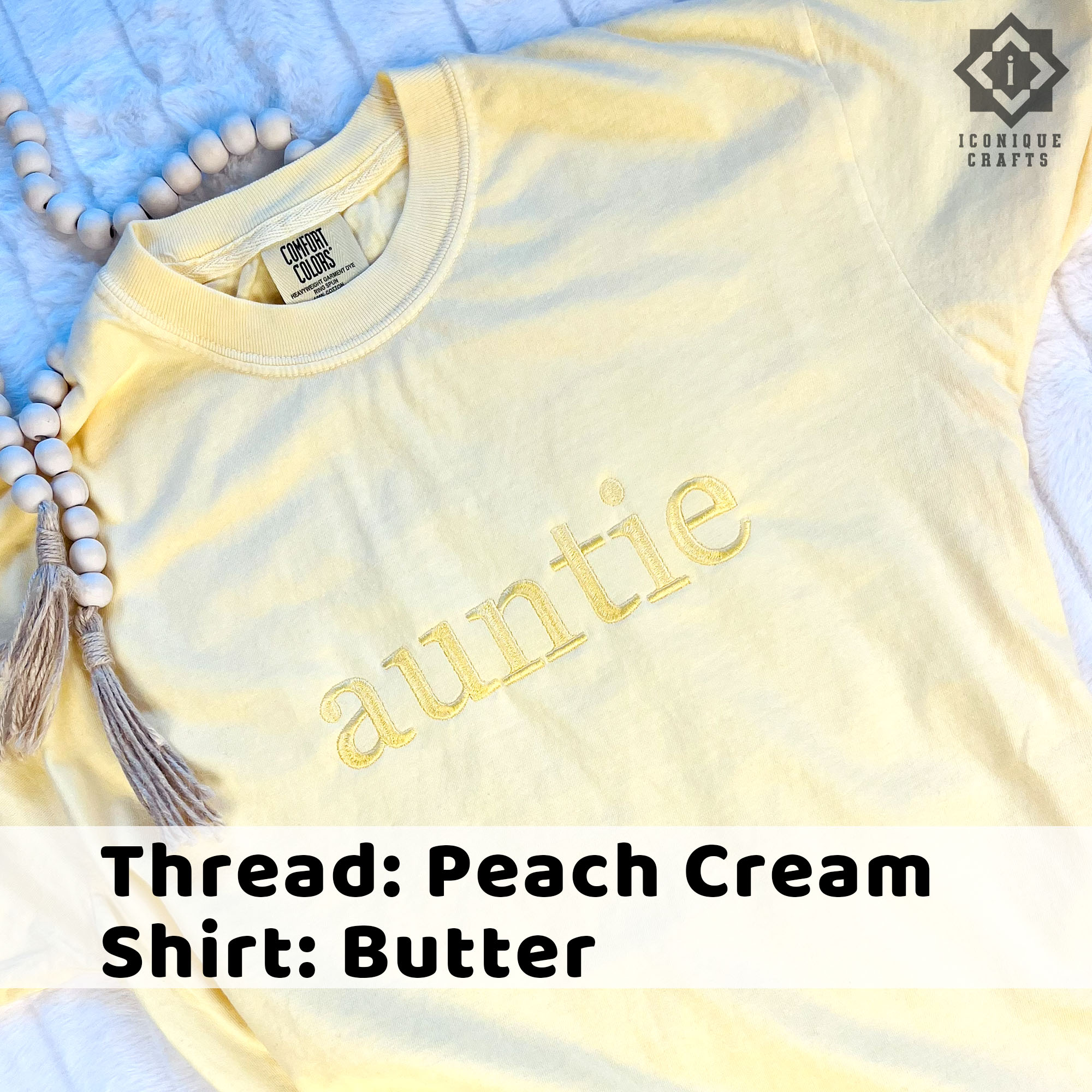 Custom Embroidered Comfort Colors Auntie T-Shirt view 2