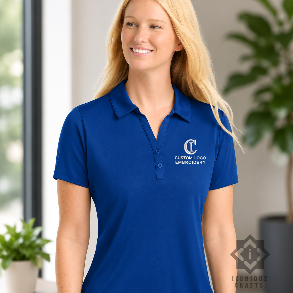 Custom Embroidered Polo Shirt with Company Logo view 3