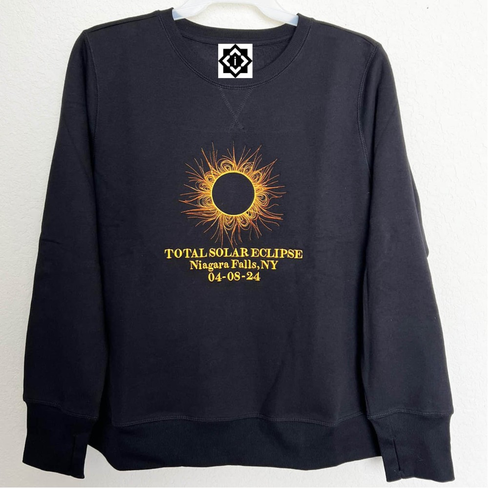Custom Embroidered Total Solar Eclipse 2024 Shirt/Sweatshirt view 2