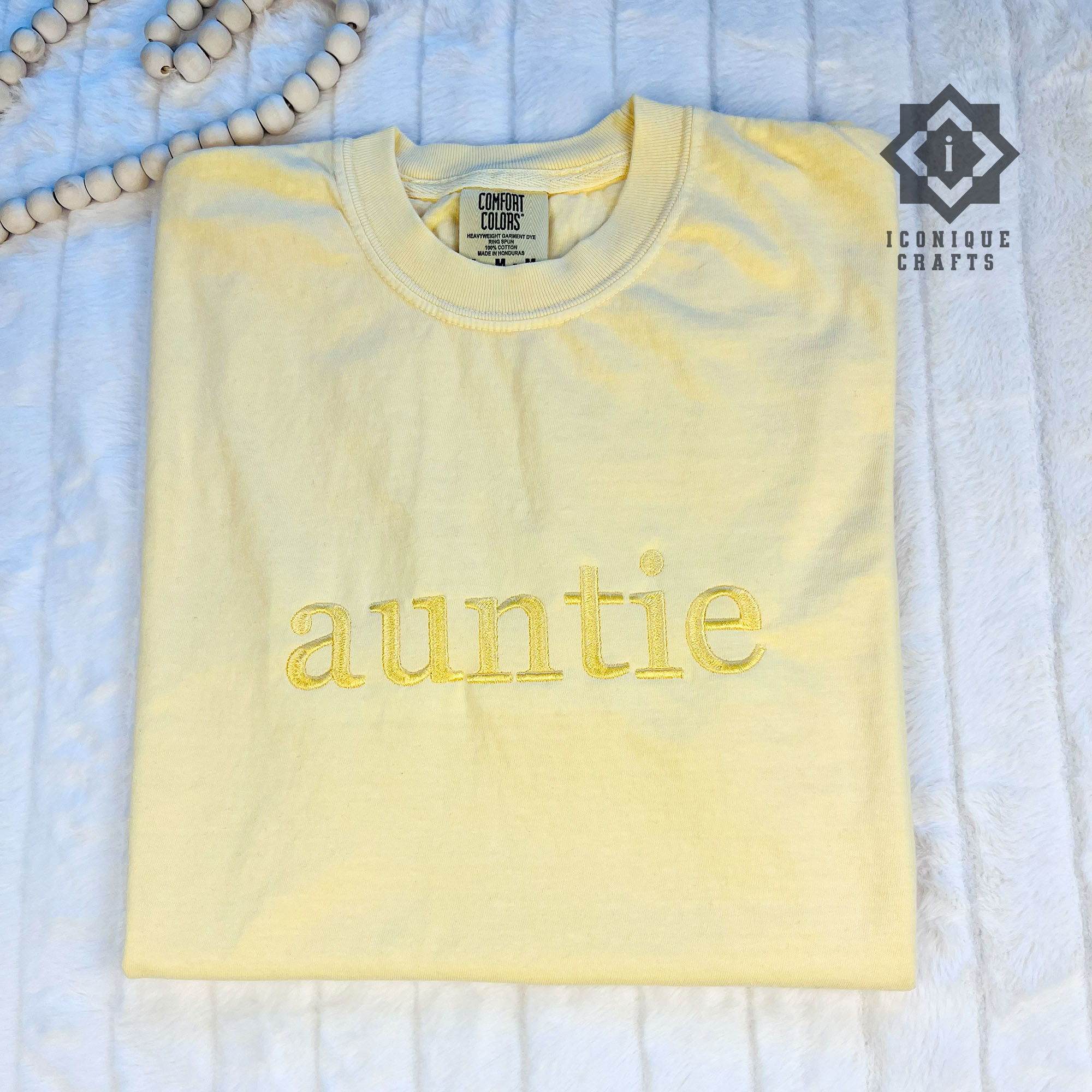 Custom Embroidered Comfort Colors Auntie T-Shirt view 3
