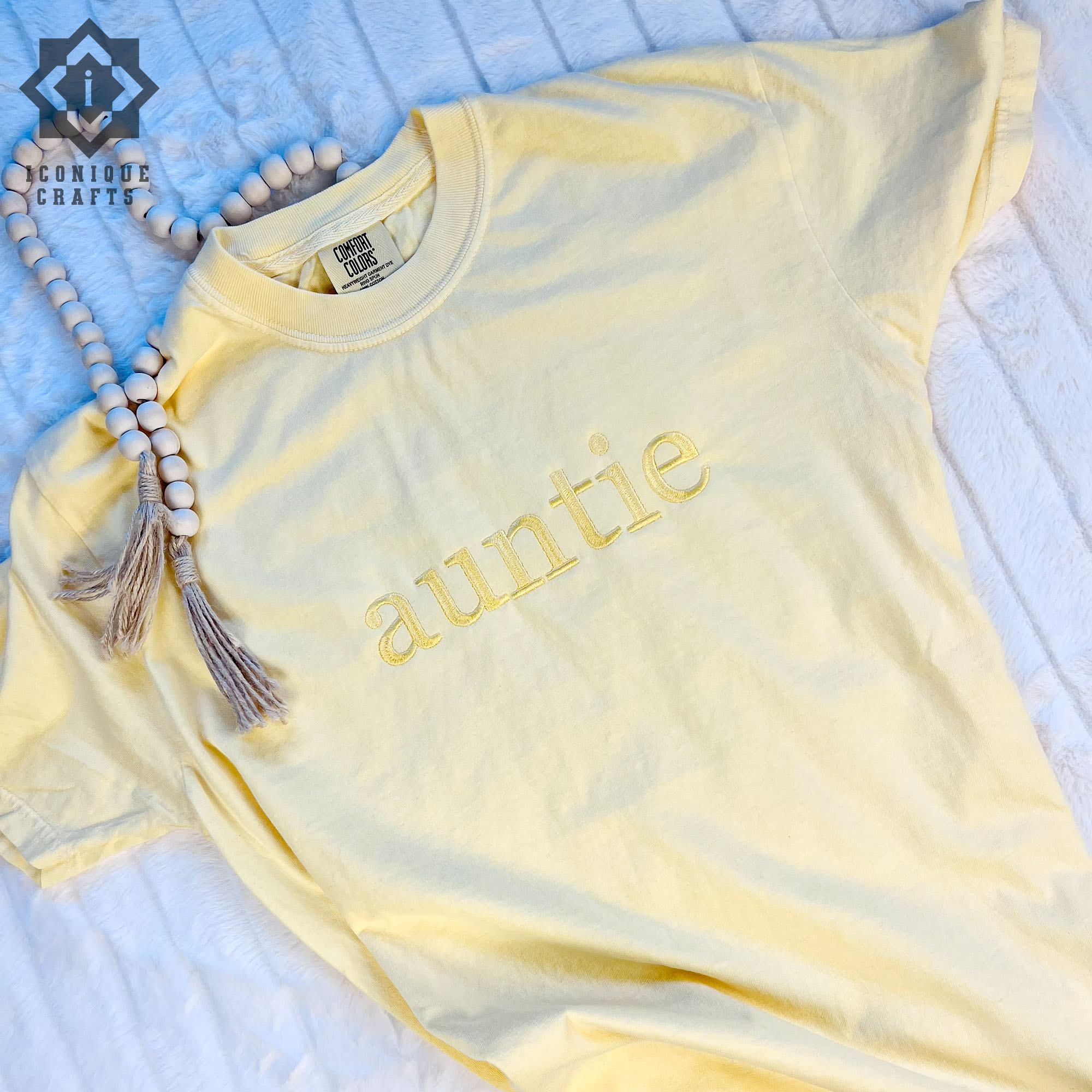 Custom Embroidered Comfort Colors Auntie T-Shirt view 1